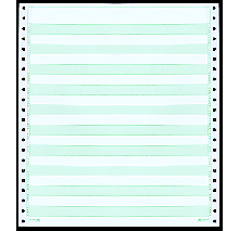 9-1/2 x 11" Pin Feed Paper 20# 1/2" Green Bar, 1 Part, Side Perfs