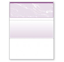 Blank Laser Top Check Paper, Purple, Item #04507