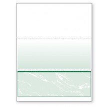 Blank Laser Bottom Check Paper, Green, Item #04518