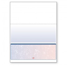 Blank Laser Bottom Check Paper, Blue/Red Prismatic, Item #04536