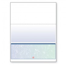 Blank Laser Bottom Check Paper, Blue/Green Prismatic, Item #04537
