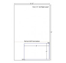 8-1/2 x 14" Integrated Label Form, 1 Label  6x4", 1 Horz. Perf. on Right