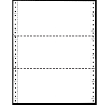 9-1/2 x 3-2/3" Continuous Computer Paper, White, 3 Part, Side Perfs