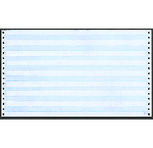 12 x 8 -1/2" Continuous Paper, 1/2" Blue Bar, 20# 1 Part,  Side Perfs