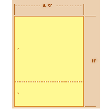 8-1/2 x 11" Canary 20# Paper 1 Horizontal Perforation 3"