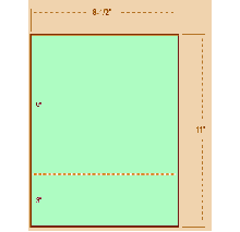 8-1/2 x 11 Green 20# Paper 1 Horz. Perf. 3"