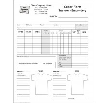 Embroidery Order Form, Item #5087 