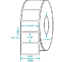 General Purpose  Label Size 2.25" x 1.25"