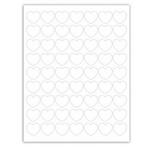 1" Hearts, 63 Up  Labels                Standard Matte White, 100 Sheets  (10,800 labels)