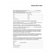 Vehicle Bill of Sale, Form #1, Item #7831