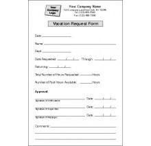 Vacation Request Form, Item #8500