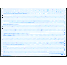 14-7/8 X 11" Continuous Paper, 1/2" Blue Bar, 20# 1 Part, No Side Perfs