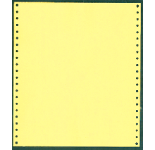 9-1/2 x 11" Pin Feed Paper 15#  Canary, 2 Part, Side Perfs