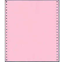 9-1/2 x 11" Pin Feed Paper 20# Pink, 1 Part, Side Perfs
