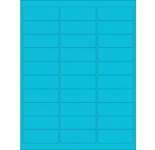 2.625" x 1", 30 Up  Fluorescent Blue Labels , 100 Sheets (3,000 labels) 