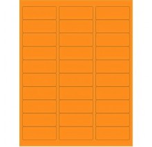2.625" x 1", 30 Up  Fluorescent Orange Labels , 100 Sheets (3,000 labels) 