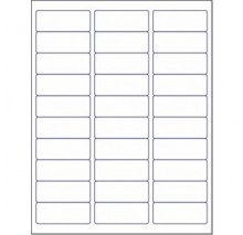 2.625" x 1" Label        Standard Matte White, 100 Sheets (3,000 labels) 