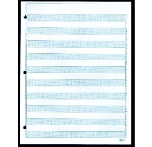 8-1/2 X 11", 1/2" Blue Bar Paper, With 3 Hole Punch 20#