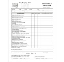 Used Vehicle Inspection Form, Item #7802