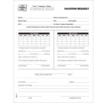 Vacation Request NCR Form, Item #6701