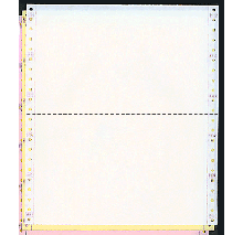 9-1/2 x 5-1/2" Continuous Paper, Color, 3 Part, Side Perfs