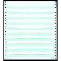 9-1/2 x 11" Pin Feed Paper 15# 1/2" Green Bar, 3 Part, Side Perfs
