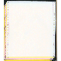 9-1/2 x 11" Pin Feed Paper 15# Color, 4 Part, Side Perfs