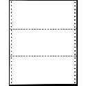 9-1/2 x 3-2/3" Continuous Computer Paper,  White, 2 Part, Side Perfs