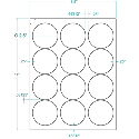 2.5", 12 Up  Labels                Standard Matte White, 100 Sheets  (1,200 labels)