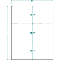 8-1/2x11" Laser Postcards, 8.5" x 3.6666" White