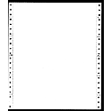 9-1/2 x 11" Pin Feed Paper 20# White, 1 Part, Side Perfs