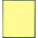 9-1/2 x 11" Pin Feed Paper 20# Canary, 1 Part, Side Perfs