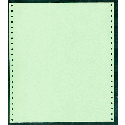 9-1/2 x 11" Pin Feed Paper 20# Green, 1 Part, Side Perfs
