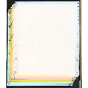9-1/2 x 11" Pin Feed Paper 15# Color, 6 Part, Side Perfs