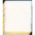 9-1/2 x 11" Pin Feed Paper 15# Color, 5 Part, Side Perfs
