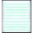 9-1/2 x 11" Pin Feed Paper 20# 1/2" Green Bar, 1 Part, Side Perfs