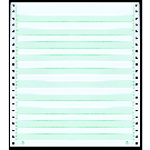 9-1/2 x 11" Pin Feed Paper 15# 1/2" Green Bar, 2 Part, No Side Perfs