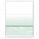 Blank Laser Bottom Check Paper, Green, Item #04518