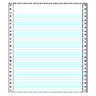 9-1/2 x 11" Pin Feed Paper 15# 6" Green Bar, 2 Part, Side Perfs