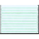 10-5/8 x 11" Okidata Paper, 1/2" Green Bar, 2 Part, No Side Perfs
