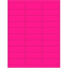 2.625" x 1", 30 Up  Fluorescent Pink Labels , 100 Sheets (3,000 labels) 