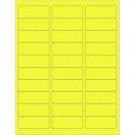 2.625" x 1", 30 Up  Fluorescent Yellow Labels , 100 Sheets (3,000 labels) 
