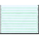 14-7/8 X 11" Pin Feed Paper 18# 1/2" Green Bar HL, 1 Part, No Side Perfs