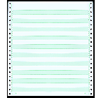 9-1/2 x 11" Pin Feed Paper 15# 1/2" Green Bar, 3 Part, Side Perfs