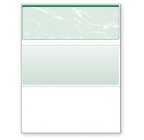 Blank Laser Top Check Paper, Green, Item #04502