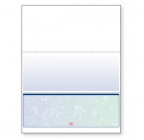 Blank Laser Bottom Check Paper, Blue/Green Prismatic, Item #04537