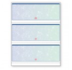 Blank Laser Checks, 3 per Page, Blue/Green Prismatic, Item #04539