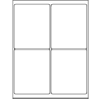 4" x 5"  Label              Standard Matte White, 100 Sheets (400 labels) 