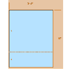 8-1/2 x 11" Blue 20# Paper 1 Horizontal Perforation 3" 