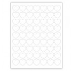 1" Hearts, 63 Up  Labels                Standard Matte White, 100 Sheets  (10,800 labels)